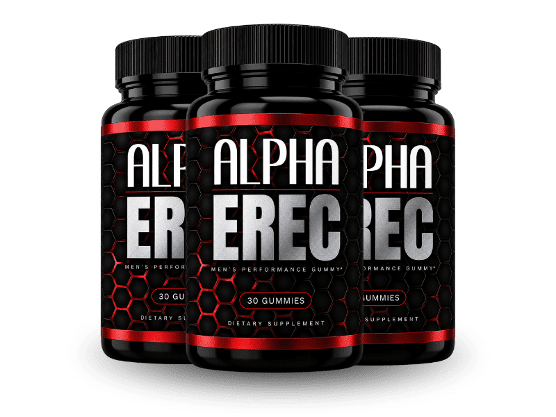 AlphaErec three-bottle kit, official product photo