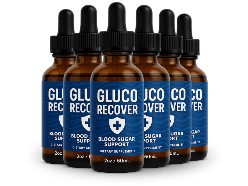 Gluco Recover 6-bottle supply, official product package photo